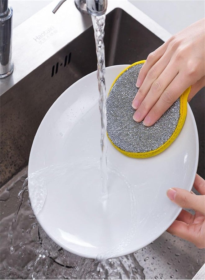 Orbica Dish Sponges, Double Sided Non-Scratch Scrub Cleaning Sponges, Rough Scrubbers Side for Non-Stick Cookware, Soft Microfiber Scrub Side for Dishes (Pack of 5) - Image 2